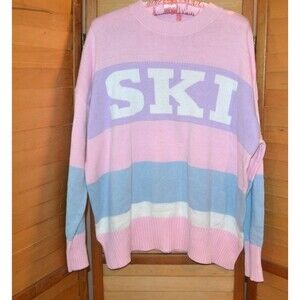 Ski Sweater 1980s Pastels with Graphics